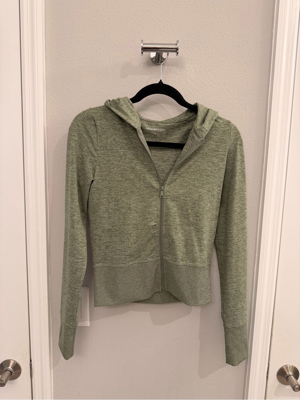 WeWoreWhat Light Olive Zip Hoodie